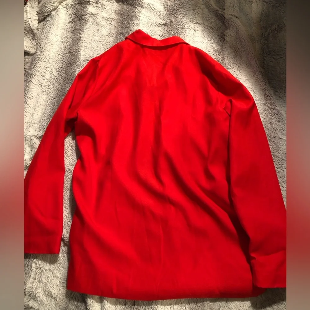 PRETTYLITTLETHING red longline oversized blazer - Picture 9 of 13